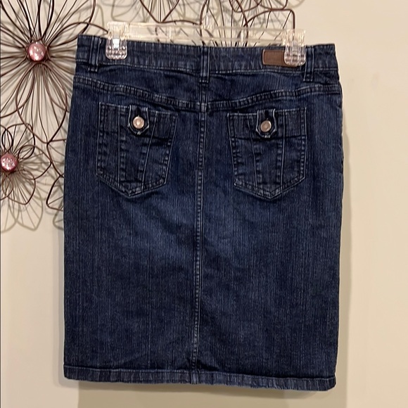 Liz Claiborne Blue Denim Pencil Skirt Knee-length Work - Picture 4 of 5